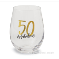 Cabas de vaso de logotipo grabado personalizado/copa de vino transparente sin tallo